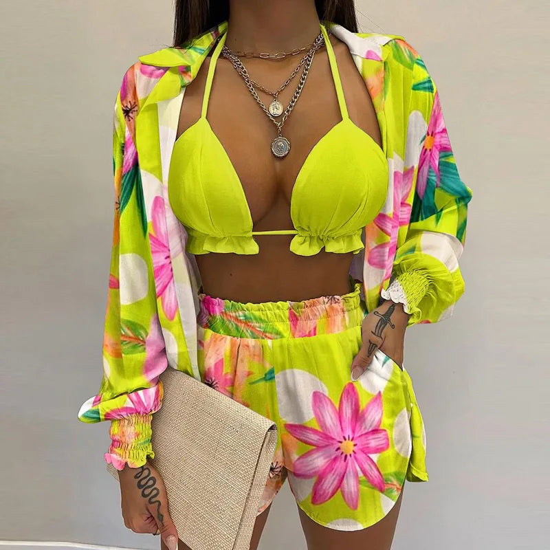 Conjunto Tropical de Moda Praia e Casual