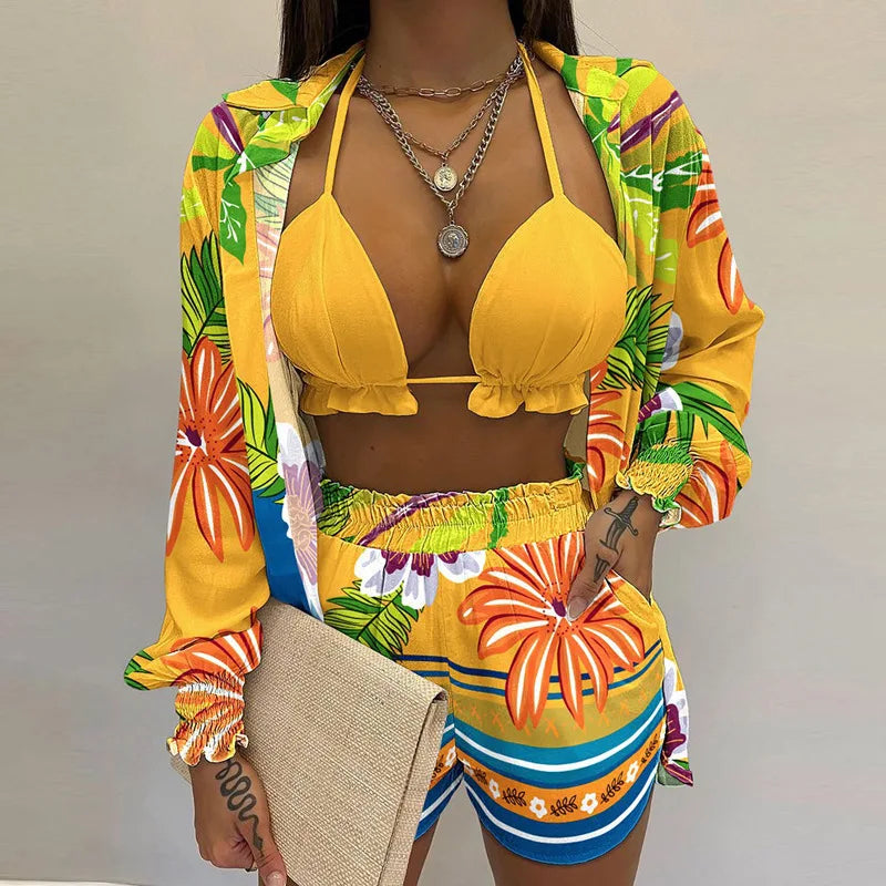 Conjunto Tropical de Moda Praia e Casual