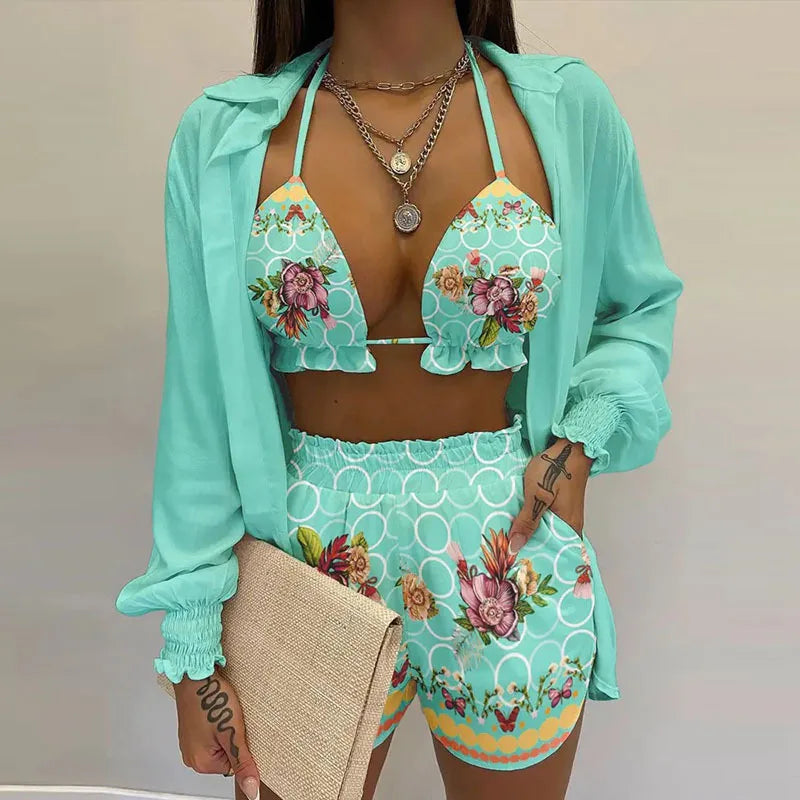 Conjunto Tropical de Moda Praia e Casual