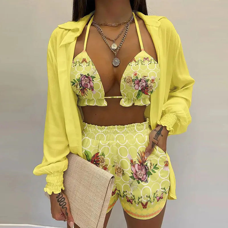 Conjunto Tropical de Moda Praia e Casual